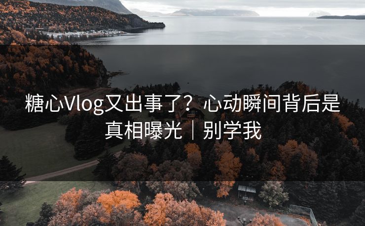 糖心Vlog又出事了？心动瞬间背后是真相曝光｜别学我